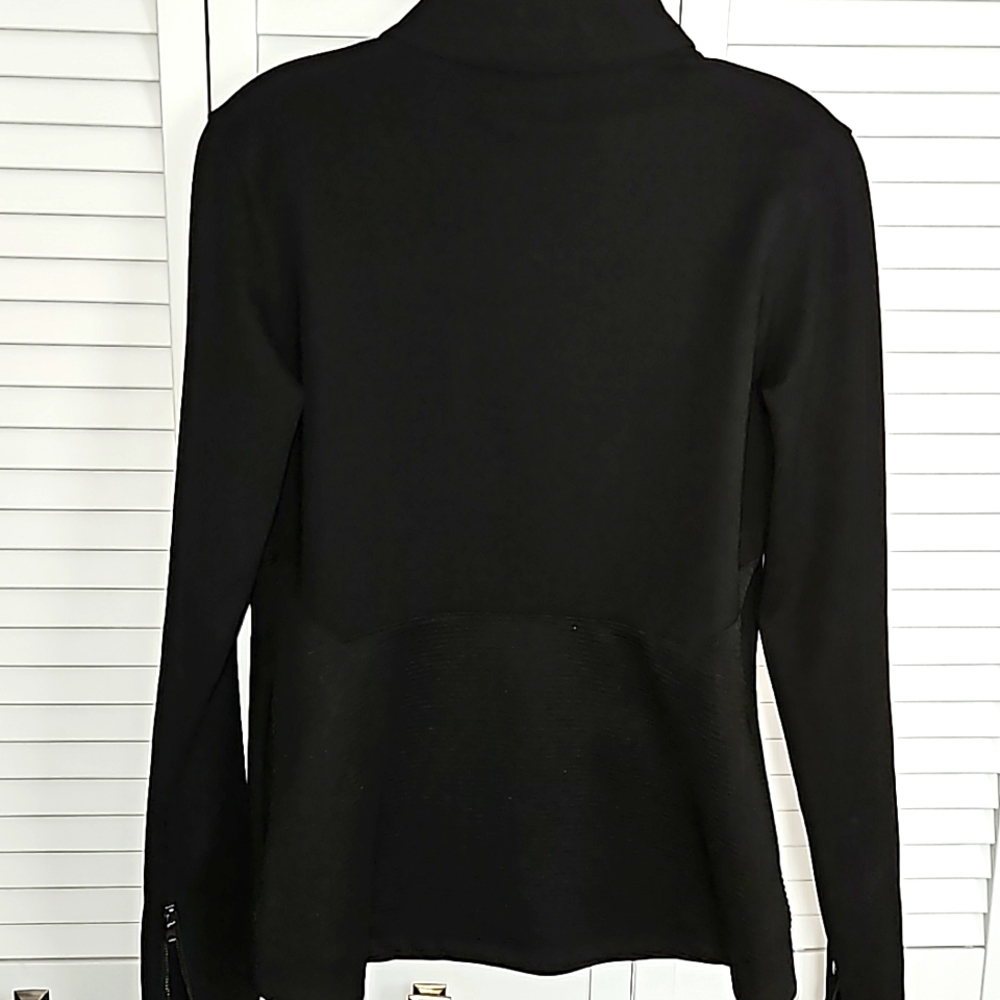 THE BASE MOTO RIBBED KNIT JACKET sz L - Picture 5 of 7